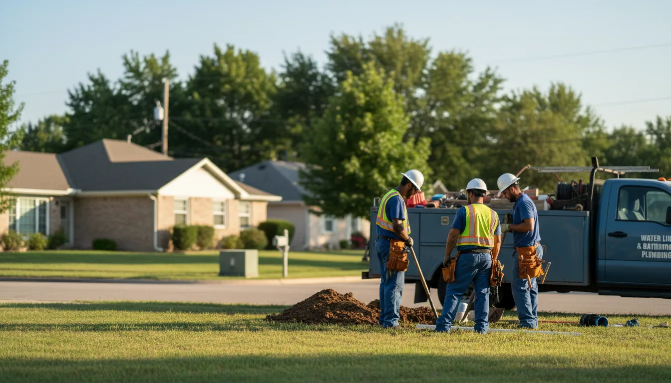 Residential water line and bathroom plumbing service in Burbank, OH